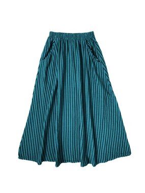 Curator SF Fawn Skirt in Turquoise/Black Stripe, Size 2XL Petite